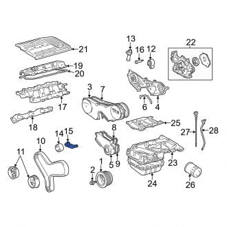 New OEM Engine Timing Belt Idler Bracket Fits, 2002-2006 Lexus ES - Part # 1358420011