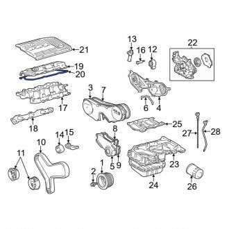 New OEM Left Engine Valve Cover Gasket Fits, 1999-2006 Lexus ES - Part # 112140A010