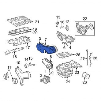 New OEM Outer Upper Engine Timing Cover Fits, 1999-2006 Lexus ES - Part # 1130320040