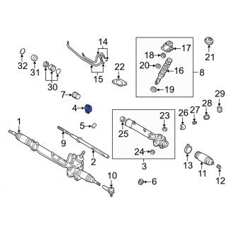 New OEM Front Rack and Pinion Mount Fits, 1997-2001 Lexus ES - Part # 4551506011