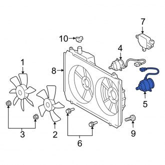 New OEM Left Engine Cooling Fan Motor Fits, 2013-2018 Lexus ES - Part # 1636320270