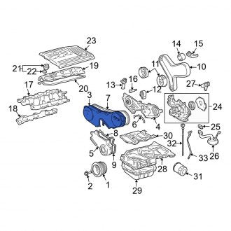 New OEM Lower Engine Timing Cover Fits, 2002-2006 Lexus ES - Part # 113210A020