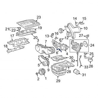 New OEM Left Lower Engine Timing Cover Gasket Fits, 1994-2006 Lexus ES - Part # 1132820020