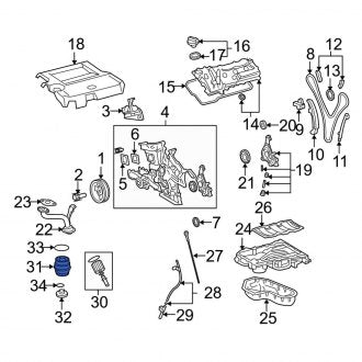 New OEM Engine Oil Filter Housing Cover Fits, 2007-2018, 2022-2024 Lexus ES - Part # 1562031060