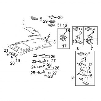 New OEM Sun Visor Holder Fits, 2002-2004 Lexus ES - Part # 7434812040A0