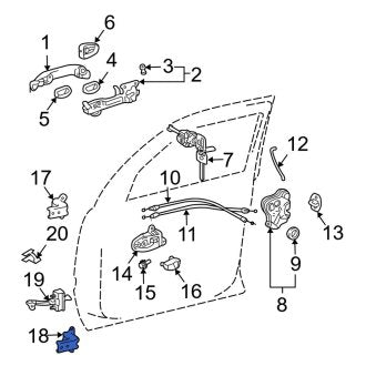 New OEM Front Left Lower Door Hinge Fits, 2004-2009 Lexus RX - Part # 68740AC010