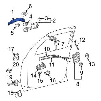 New OEM Rear Outer Exterior Door Handle Fits, 2004-2007 Lexus RX - Part # 69211AE020J3