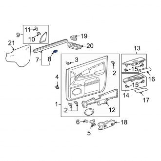 New OEM Genuine Lexus, Front Inner Door Window Belt Weatherstrip Clip - Part # 6792348010