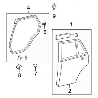 New OEM Genuine Lexus, Rear Door Seal Clip - Part # 6786748010