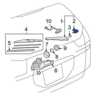 New OEM Genuine Lexus, Rear Back Glass Wiper Arm Cover - Part # 85292AE010