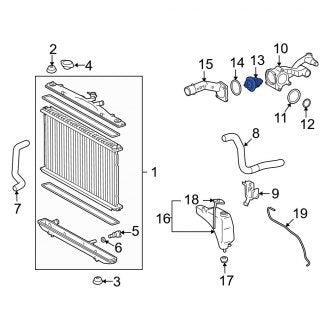 New OEM Engine Coolant Thermostat Fits, 2007-2018 Lexus ES - Part # 90916A3002