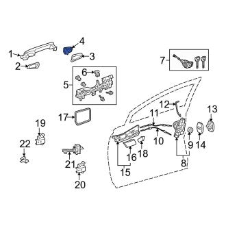 New OEM Rear Left Outer Exterior Door Handle Cover Fits, 2013-2015 Lexus ES - Part # 692280E010E3