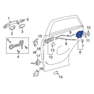 New OEM Front Right Door Latch Assembly Fits, 2016-2018 Lexus ES - Part # 690300C050