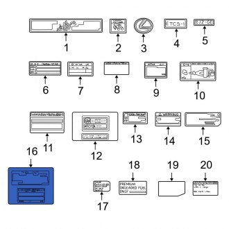 New OEM Genuine Lexus, Tire Information Label - Part # 4266153180