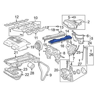 New OEM Engine Valve Cover Fits, 1999-2005 Lexus GS - Part # 1120246033