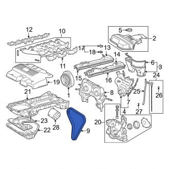 New OEM Engine Timing Belt Fits, 1993-2005 Lexus GS - Part # 13568YZZ14