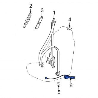 New OEM Front Right Seat Belt Receptacle Fits, 2003-2005 Lexus IS - Part # 7323053121A0