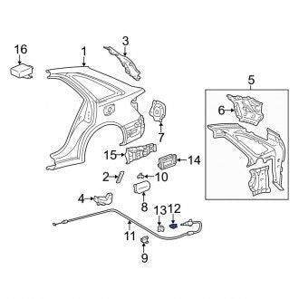 New OEM Genuine Lexus, Fuel Filler Door Release Cable Bracket - Part # 7733153010