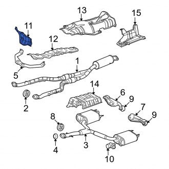 New OEM Right Exhaust Manifold Heat Shield Fits, 2008-2011 Lexus GS - Part # 5815530050