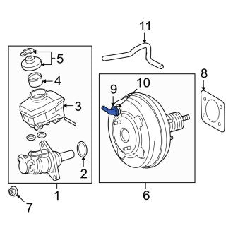 New OEM Power Brake Booster Check Valve Fits, 2006-2011 Lexus GS - Part # 4473028010