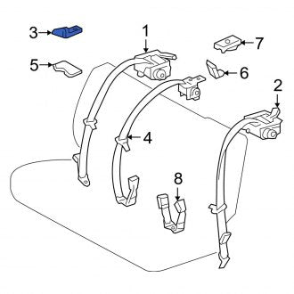 New OEM Rear Left Seat Belt Guide Fits, 2005-2009 Lexus ES - Part # 7334033010A2