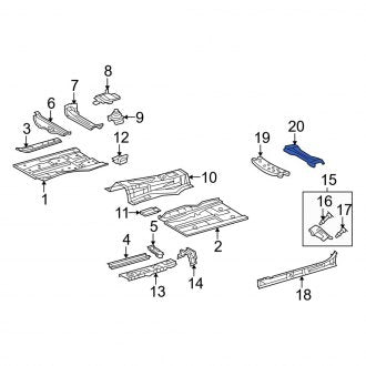 New OEM Right Lower Floor Pan Crossmember Fits, 2006-2011 Lexus GS - Part # 5750830020