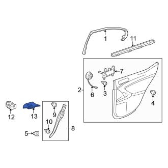 New OEM Front Right Door Window Switch Bezel Fits, 2009-2010 Lexus IS - Part # 7423153330