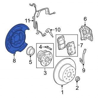 New OEM Front Left Brake Dust Shield Fits, 2006 Lexus GS - Part # 4778230220