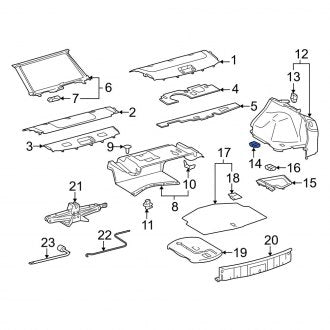 New OEM Rear Tie Down Hook Fits, 2002-2012 Lexus ES - Part # 6472533061