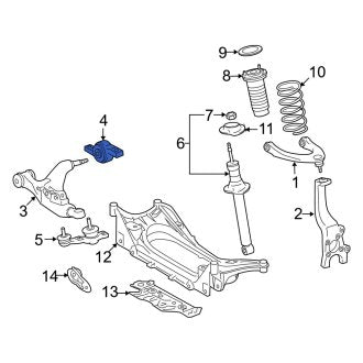 New OEM Front Left Suspension Control Arm Bracket Fits, 2006-2007 Lexus GS - Part # 4807630050