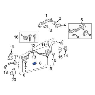 New OEM Front Right Interior Door Handle Trim Fits, 2010 Lexus IS - Part # 7423153410