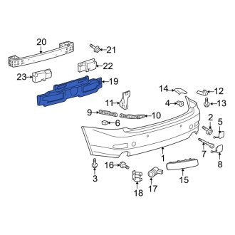 New OEM Rear Bumper Impact Absorber Fits, 2010-2016 Lexus IS - Part # 5261553100