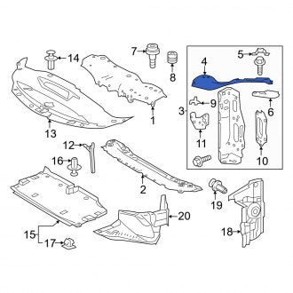 New OEM Front Left Radiator Support Tie Bar Extension Fits, 2023-2024 Lexus IS - Part # 5321453060