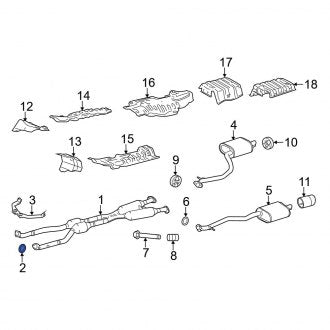 New OEM Front Exhaust Crossover Gasket Fits, 2002-2006, 2017-2024 Lexus ES - Part # 90917A6003