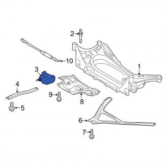 New OEM Front Left Suspension Crossmember Reinforcement Fits, 2014-2024 Lexus IS - Part # 5122553020