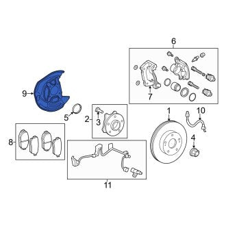 New OEM Front Left Brake Dust Shield Fits, 2006 Lexus GS - Part # 4778230230