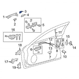 New OEM Rear Left Exterior Door Handle Cover Fits, 2013-2015 Lexus ES - Part # 692280E010J2