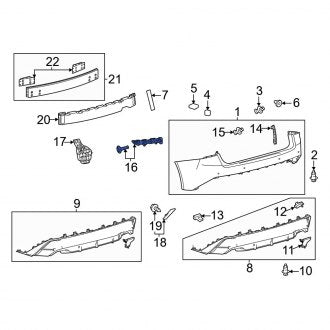 New OEM Rear Right Upper Bumper Cover Support Rail Fits, 2021-2024 Lexus IS - Part # 5215753080