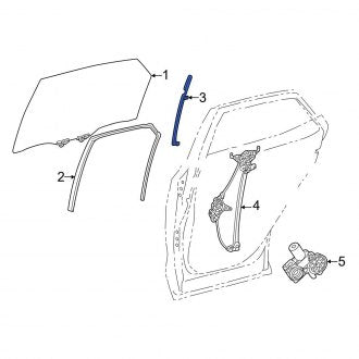 New OEM Rear Left Window Regulator Guide Fits, 2023-2024 Lexus RX - Part # 6740848120