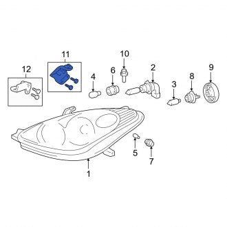 New OEM Front Left Upper Headlight Hardware Kit Fits, 2002-2006 Lexus ES - Part # 8119433030