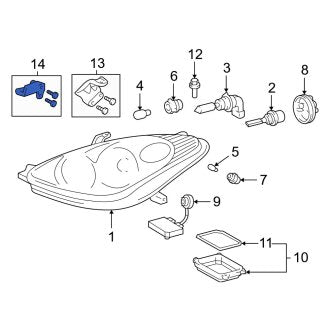 New OEM Front Right Lower Headlight Hardware Kit Fits, 2002-2006 Lexus ES - Part # 8119533010