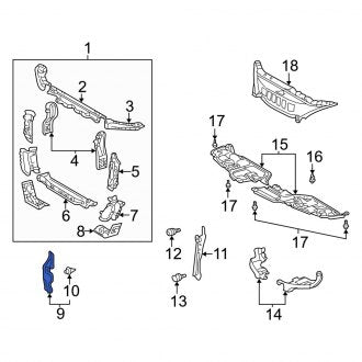 New OEM Front Radiator Support Air Deflector Fits, 2002-2006 Lexus ES - Part # 5329306020