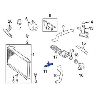 New OEM Inner Engine Coolant Pipe Fits, 1999-2006 Lexus ES - Part # 163220A030