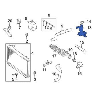 New OEM Engine Coolant Outlet Flange Fits, 2002-2006 Lexus ES - Part # 1633120060