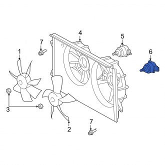 New OEM Right Engine Cooling Fan Motor Fits, 2002-2006 Lexus ES - Part # 163630A180