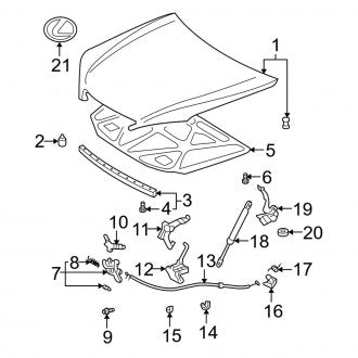 New OEM Genuine Lexus, Front Hood Pop Up Spring - Part # 9050620076