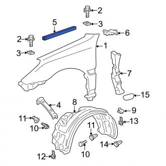 New OEM Left Hood Seal Fits, 2002-2006 Lexus ES - Part # 5386733050