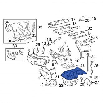 New OEM Upper Engine Oil Pan Fits, 2003-2006 Lexus ES - Part # 1211120070