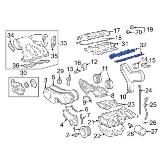 New OEM Upper Engine Intake Manifold Gasket Fits, 2001-2003 Lexus ES - Part # 1717620010