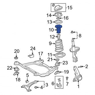 New OEM Front Upper Coil Spring Insulator Fits, 2004-2006 Lexus ES - Part # 4815706083